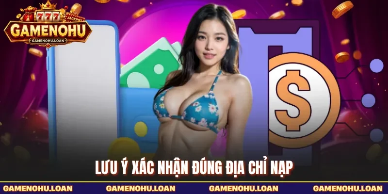 Lưu ý xác nhận đúng địa chỉ nạp